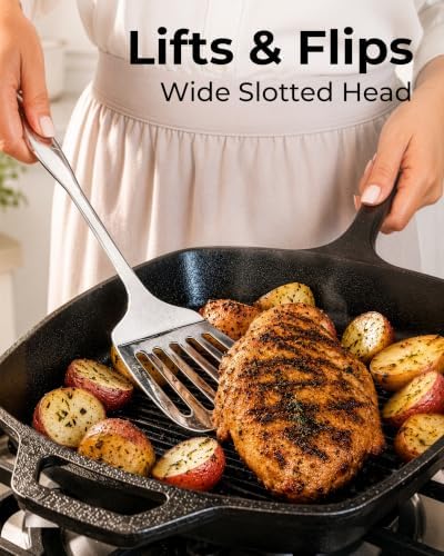 Zulay Kitchen Stainless Steel Slotted Spatula Turner - Image 6