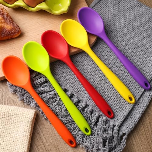 HANSGO 5PCS Small Silicone Spoons, 8 Inch Silicone Mixing Spoons - Image 5