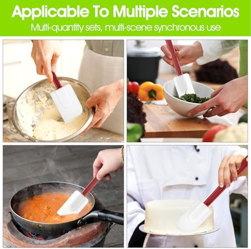 9 Pcs Silicone Spatula 10 Inch, Commercial Spatula 500℉ Heat Resistant - Image 3
