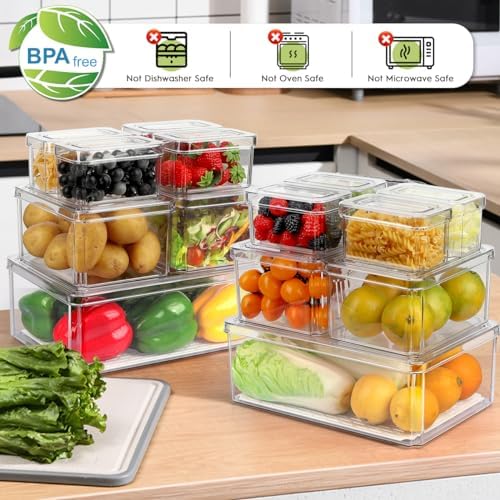14Pack Fridge Organizer, Stackable Refrigerator Organizer Bins - Image 3