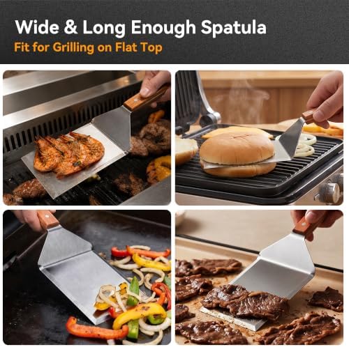2 Pack Extra Wide Metal Spatula – Stainless Steel Griddle & Grill Turner - Image 6