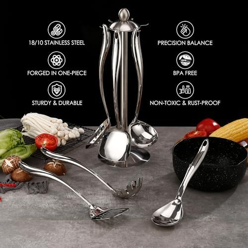 18/10 Stainless Steel Cooking Utensils Set - Image 6