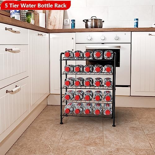 Water Bottle Organizer 5 Tier FreeStanding Water Bottle Storage Rack Metal - Image 2