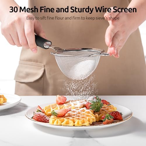 U-Taste Fine Mesh Strainer, 18/8 Stainless Steel Sieve 30 Mesh - Image 4