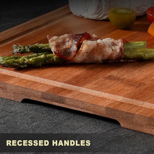 Hiware Wood Cutting Boards for Kitchen, Heavy Duty Bamboo Cutting Board - Image 4
