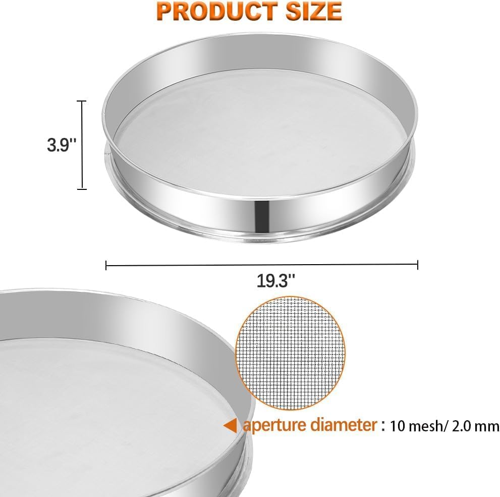 Sidasu 19.6" Vibrating Sifter Mesh Screen, 10 Mesh Replacement Sieve - Image 3
