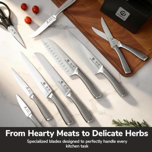 imarku 14-Piece Japanese Gyutou Stainless Steel Knife Set - Image 6