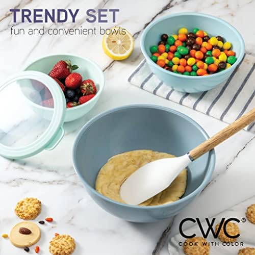 COOK WITH COLOR Mixing Bowls with TPR Lids - Image 6