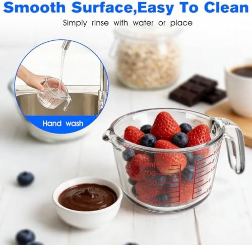 Glass Measuring Cup with V-Shaped Spout & Insulated Handle, 1 Cup - Image 6
