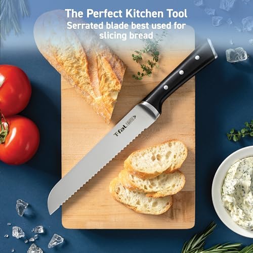T-Fal Ice Force Bread Knife, 8 in Serrated Sourdough Slicer - Image 5