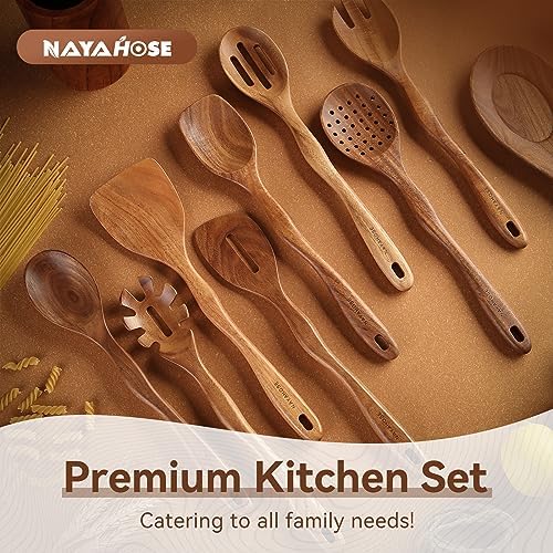 Kitchen 10PCS Teak Wooden Utensils Set - Image 2
