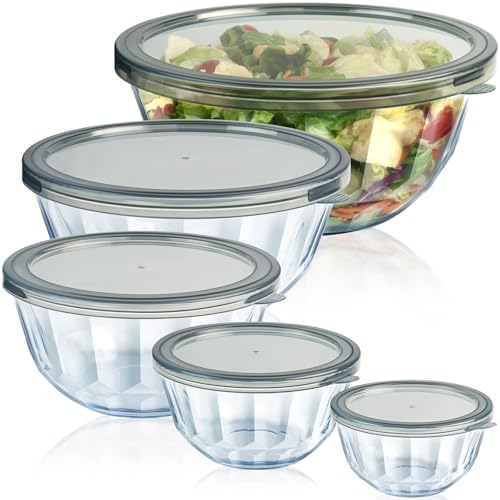 Glass Mixing Bowls with Airtight Lids by Freshmage