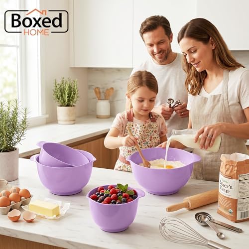 BoxedHome Mixing Bowls Set of 4, BPA Free Plastic, Microwave Safe - Image 2