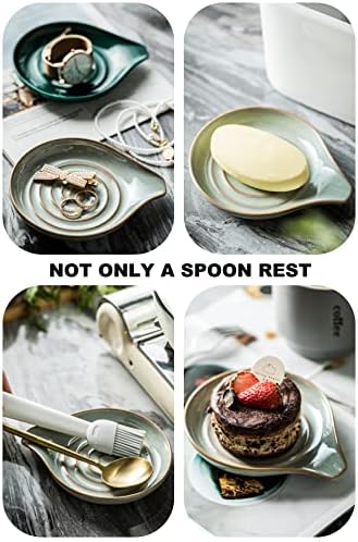 LAUCHUH Spoon Rest for Kitchen Counter, Ceramic Spoon Holder for Stove Top - Image 6