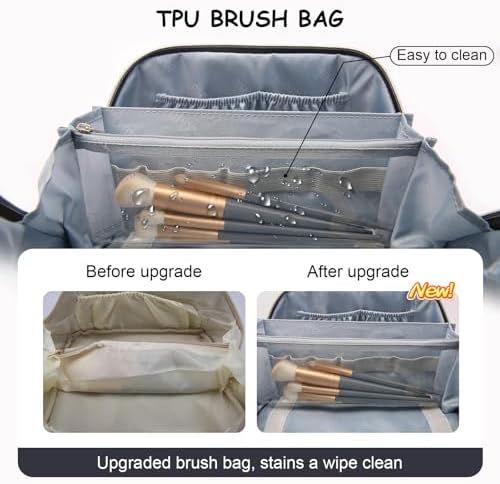 BOYATU Travel Makeup Bag Organizer: 180°Open-Flat 3 Pcs Make up Bags Set - Image 5