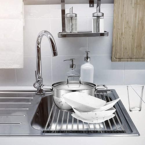Stainless Steel Portable Roll Up Dish Drying Rack Over The Sink Rack - Image 5