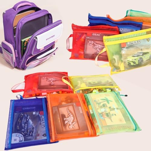 10 Pack 5 Color Mesh Zipper Pouch Bags - Image 2