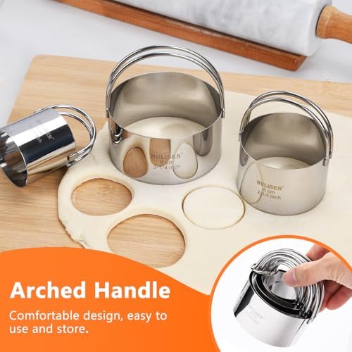 HULISEN 5-Pc Biscuit Cutters, Flour Duster, Pastry Scraper, Dough Blender - Image 4