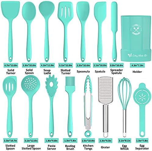 Silicone Kitchen Utensils Set, 16-Piece Silicone Cooking Utensils by Deedro - Image 2