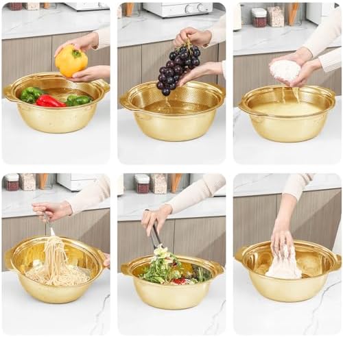 Paoli 304 Stainless Steel Fine Mesh Colander Set, 3.5QT Large Capacity Strainer - Image 2
