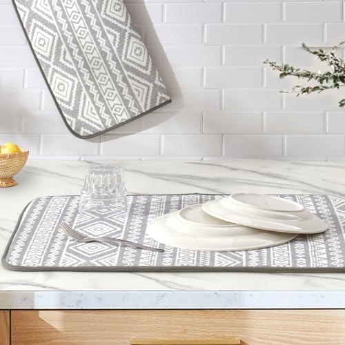 FRESHMINT Dish Drying Mats 2 Pack, Global Bohemian - Image 2