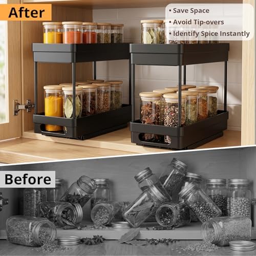 3 Pack Pull Out Spice Rack Organizer - Image 6
