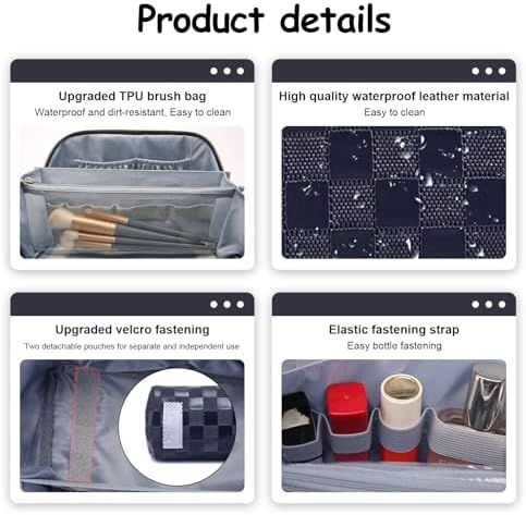 BOYATU Travel Makeup Bag Organizer: 180°Open-Flat 3 Pcs Make up Bags Set - Image 4