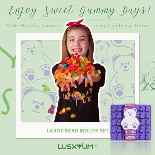 LUSHYUM 4PCS Large 5 ML Gummy Bear Moulds, 140 Total Cavities - Image 5