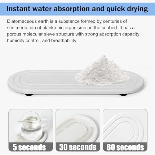 2PCS Water Absorbing Stone Tray, Fast Drying Diatomite Stone Sink Tray - Image 4