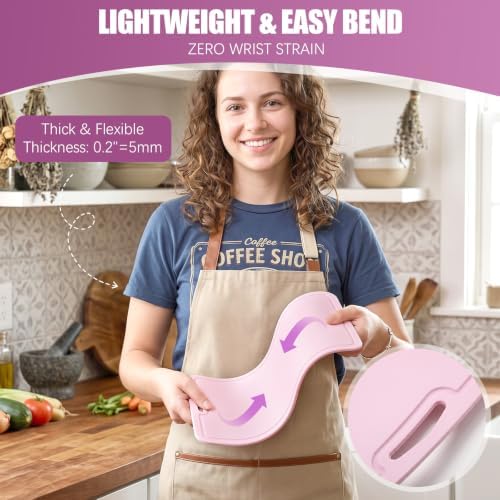 2 Pcs Extra Large Thick Silicone Cutting Boards, 14.3'' x 9.8'' - Image 4