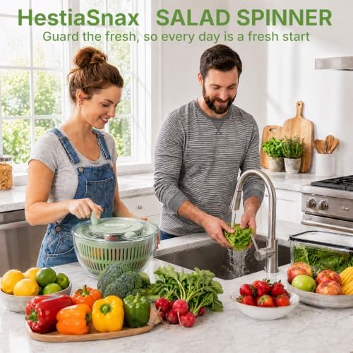 Salad Spinner 4.25qt, One‑touch Stop Button & Non‑slip Base, Vegetable Dryer - Image 7