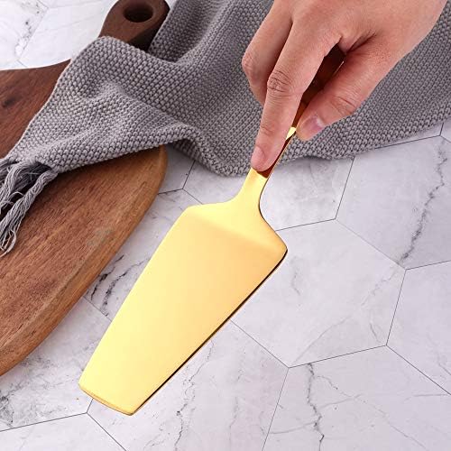 6 Pcs Gold Cake Server, Stainless Steel Titanium Plated Pizza Spatula - Image 7