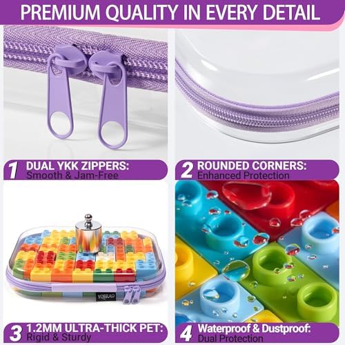 YQBRAO Clear Hard Shell Zipper Cases, 6 Multi-Size Organizers - Image 5