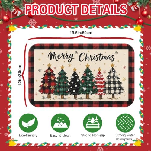 Christmas Dish Drying Mat Kitchen Countertop, Super Absorbent Coffee Bar Mat - Image 5