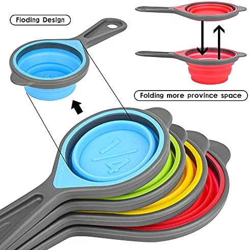 Measuring Cups and Spoons set, Collapsible Measuring Cups, 8 pieces Measuring - Image 4