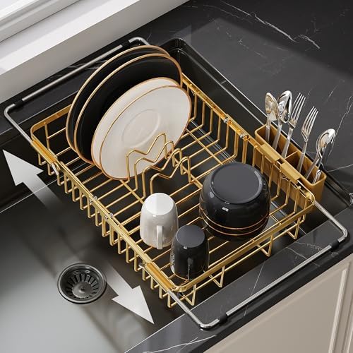 JASIWAY Gold Dish Drying Rack Over the Sink by JASIWAY