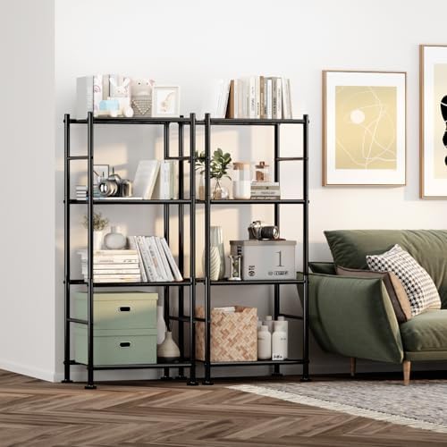 Sakugi 2-Pack 4-Tier Metal Storage Shelves, 18.4"x12.6"44.1" - Image 2