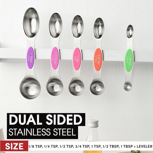 Spring Chef Stainless Steel Magnetic Measuring Spoons Set of 8 - Image 3