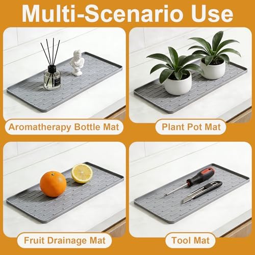 Silicone Coffee Mat 16 x 7 in Classic Grey - Image 4