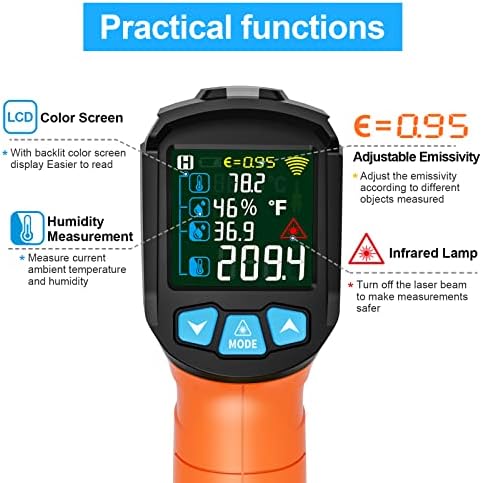 Infrared Thermometer Gun, Non Contact Digital Laser Thermometer Temperature Gun - Image 5