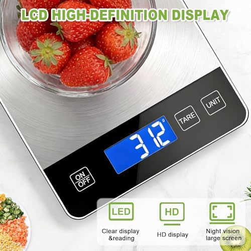 Digital Kitchen Scale, 33lb Food Scale Precisely Measures Grams and Ounces - Image 3