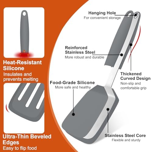 2 Pack Silicone Kitchen Spatula Set, 600°F Heat Resistant - Image 3
