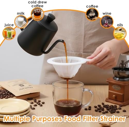 Grevosea 2 Pcs Fine Mesh Strainer Small Plastic Juice Strainer After Juicing - Image 4