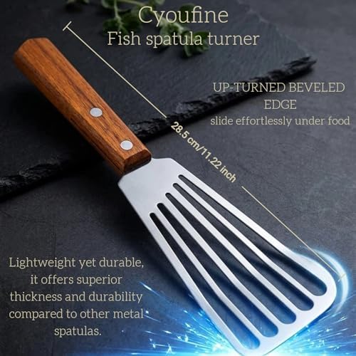 Fish Spatula Stainless Steel, Metal Slotted Spatula - Image 4