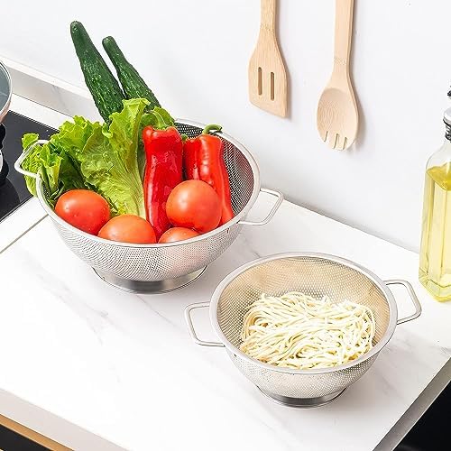 Gulex Stainless Steel Colander Set, Kitchen Strainer, Dishwasher Safe - Image 7