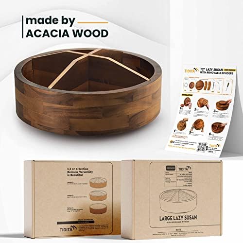 TIDITA 12" Wooden Lazy Susan Organizer - Image 4