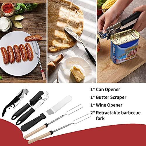 Portable Camping Kitchen Utensil Set-27 Piece Cookware Kit, Stainless Steel - Image 6