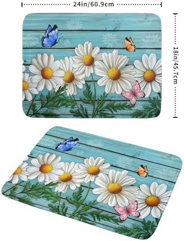 Daisy Dish Drying Mat for Kitchen Counter 18”x24” Rustic Daisy Absorbent Dish - Image 2