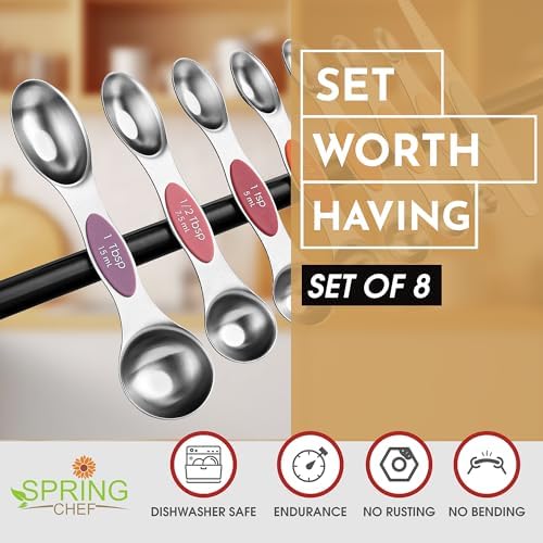 Spring Chef Stainless Steel 8 Magnetic Measuring Spoons Set, Desert Sunset - Image 2