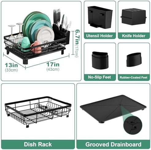 MOUKABAL Dish Drying Rack with Drainboard - Image 2